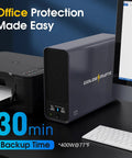 Lithium UPS Battery Backup And Surge Protector With Sinewave Power 1000VA 800W LiFePO4 Battery Pack in office setup