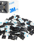 100 Pieces Black Self Adhesive Cable Zip Tie Mounts Three Quarter Inch Nylon Clips For Wires And Cables Organization Anchors