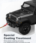 1 Ton Swivel Lifting Hook And Three Eighths Inch D Ring Anchor Shackles Set For Lifting And Towing Heavy Duty Grade 80 Alloy Steel Rigging Gear With 2 Swivel Hooks And 2 D Shackles Ideal For Construction And DIY Projects attached to Jeep front bumper