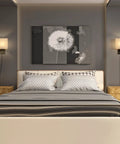 Bedroom with set of 2 black plug in wall sconces with USB charging ports and AC outlet wall mounted bedside lamps includes 2 bulbs