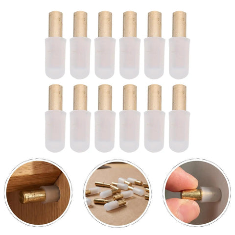 Brass Shelf Pins With Rubber Covers For Cabinets And Bookshelves No Fuss Hidden Flush Locking Pegs 5mm And One Quarter Inch