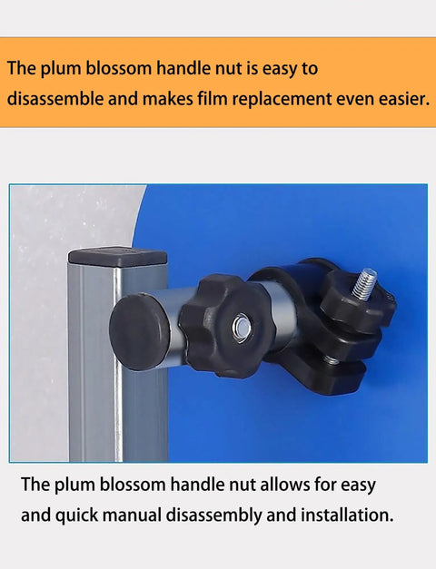 Heavy Duty Bubble Wrap Dispenser Stand With Reinforced Galvanized Steel Roll Holder, plum blossom handle nut for quick film replacement.