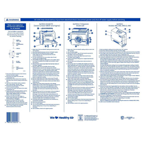 Installation instructions for 12 Inch Water Panel Humidifier Filter Replacement Pack Of 2 For Whole House Humidifiers Models 112 224 225 440 445 445A 448