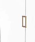 Contemporary 12-Inch Back-To-Back Shower Door Pull With Dotted Accent In Brushed Bronze on glass door, solid brass construction