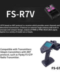 Flysky FS-R7V Receiver 2.4GHz 7CH ANT Protocol Two Way RC Receiver with handheld transmitter, detailed view, text overlay
