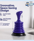 Heavy Duty Mini Sink Plunger For Kitchen And Bathroom Drains Hella Strong Bellows Design, purple color, compact size, 4.3" base.