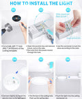 Installation steps for Ultra Thin 6 Inch LED Recessed Light With Junction Box 2700K Soft White 12W 110W Equivalent Downlight.