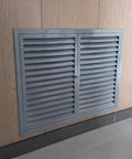 Super Heavy Duty Aluminum Louvered Access Panel Double Door Inspection Hatch For Ceilings Drywall Cabinets, gray louvered design.