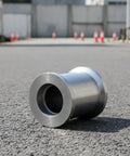 Beefy Heavy Duty Cable Roller Wheel Cylinder With Flanged Ends For Payout Systems Steel Hollow Core Wheel 3 To 5 Tons Capacity Built For Workshops Construction Sites And Electrical Installations on asphalt