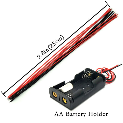 AA battery holder with 12 pieces of 25cm wires for Six Pack Small DC Hobby Motors Starter Kit With 3V Drive 24000 RPM