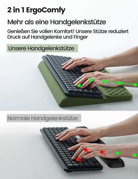 All In One Ergonomic Keyboard Stand With Built In Wrist Rest And Memory Foam Pad No Slip Desk Cushion for typing comparison