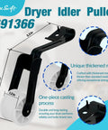 Close-up view of 691366 idler pulley for Complete Dryer Repair Kit With 341241 Belt, 691366 Idler Pulley, And 349241T Drum Rollers