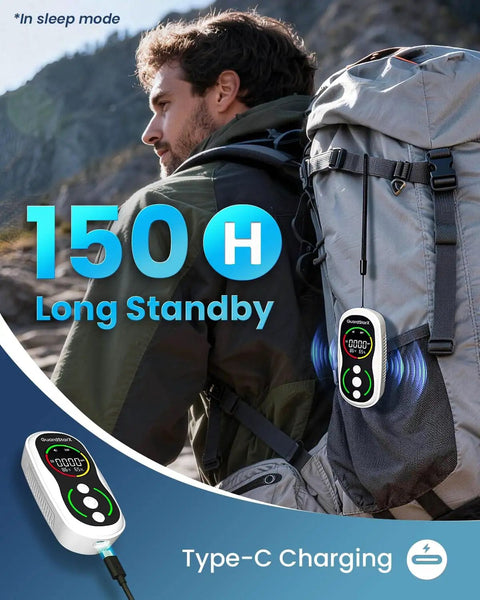 Portable Carbon Monoxide Detector With Real Time CO Readings From Zero To One Thousand Ppm attached to a backpack