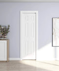24 In By 80 In Bi Fold Door With 6 Panel Primed Hollow Core Interior Doors And Hardware Kit for modern home in bedroom