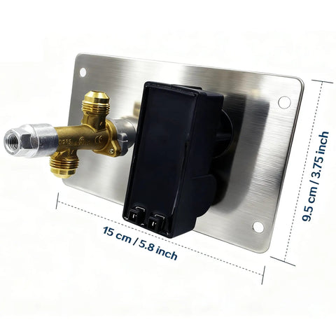 Stainless steel control panel of Fire Pit Burner Valve System Kit With Flame Failure Safety Valve And Push Button Igniter for LPG