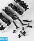M4 Flat Head Hex Socket Cap Screws Set Includes 8Mm 12Mm 16Mm 20Mm 25Mm Lengths, Built Tough 100Pcs, 10.9 Grade Alloy Steel