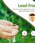 Lead Free Hose Bib Adapter With Backflow Preventer, 1-1/16 Inch Fine Thread Female To 3/4 Inch GHT Male, Includes Washers