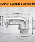 Rock Solid 6 Pack 90 Degree Squeeze Connectors For Half Inch Flexible Metal Conduit Ac And Fmc Heavy Duty zinc diecast connector side view