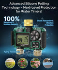 Advanced silicone potting Two Zone Sprinkler Timer with brass inlet and outlet, waterproof and shock-resistant design