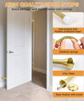 Spring Door Stoppers 12 Pack Wall Protectors For Inside Doors With 6 Rubber Bumpers Gold Finish shown installed on a wall