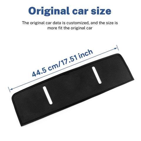 Custom Fit 2025 Hyundai Tucson Passenger Side Console Tray Mat Anti Slip Organizer Liner Black with dimensions shown