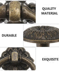 Close-up details of Vintage Zinc Alloy Drawer Pull Ring And Cabinet Handle Set with retro vibe, antique finish, featuring durability.