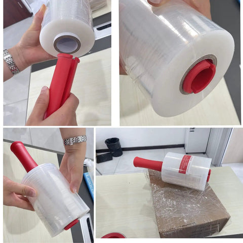 Pro Level Clear Industrial Stretch Wrap, Tough As Nails 80 Gauge Self Adhering Pallet Film For A Tight Lockdown Fit During Moving Or Long Term Storage, 5 Inch Rolls 1000 Feet, Four Pack With Snug Carry Handle