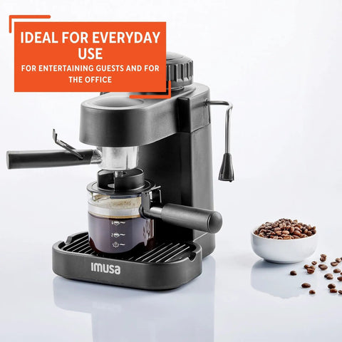 Straight Up Home Barista Vibes With This Compact 4 Cup Electric Espresso And Cappuccino Maker Featuring A Durable Milk Frothing Pitcher For Quick Daily Grind Sessions showcasing espresso maker with coffee brewing.