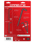 Packaging of Ultimate 26 Piece Long Arm Ball End Hex Key Set With SAE And Metric Allen Keys, showing size and features guide.