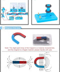 Hands On Electrical Experiment Kit For Kids With Energized Coils And Light Bulb Demonstration magnetic field lines and levitation demo set