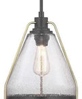 Range Collection One Light Clear Seeded Glass Coastal Pendant Light in Antique Bronze Finish, beachy kitchens and foyers