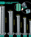 Classroom Science Kit With Plastic Graduated Cylinders And Beakers Set, 250ml, 100ml, 50ml, 25ml, 10ml durable clear cylinders
