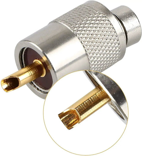 10 Pack UHF PL259 Solder Connectors With Reducer For RG8X RG8 RG59 LMR400 And RG213 Coaxial Cables Teflon 50 Ohm Low Loss RF Adapter
