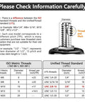 Top Shelf Heavy Duty Swivel Caster Wheel Set Of Four With Three Inch Polyethylene Tires And Three Eighths Threaded Stem Brakes Built Tough For Workshop Cart Heavy Load Carrying Smooth Free Roll Black, detailed thread size chart.