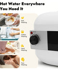 Compact Under Sink Mini Water Heater Delivers No Sweat Instant Hot Water For Kitchen Bathroom And RV 1.6 Gallon 1500W controls and usage examples.