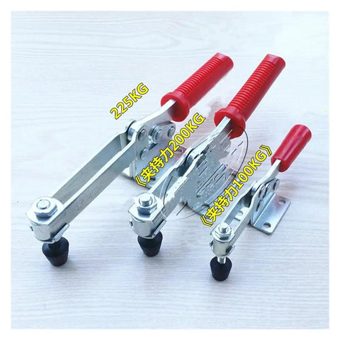 Heavy Duty Horizontal Toggle Clamp Metal Plunger Push Pull Fixture For Welding And Garage Builds Sweet Tight Grip Angled Handle Design No Sweat Adjustment One Pack with various weight ratings