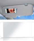 Close-up of Tesla Model 3 And Model Y Sun Visor Mirror Glass Replacement Plug And Play Install For Left Driver Side Or Right Passenger Side Vanity Mirror in car interior