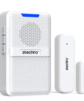 Wireless Doorbell With 600 Ft Range And 5 Adjustable Volume Levels Magnetic Door Sensor 62 Dope Chimes With Mute Mode Plug In Receiver For Home Office Store Easy Setup White