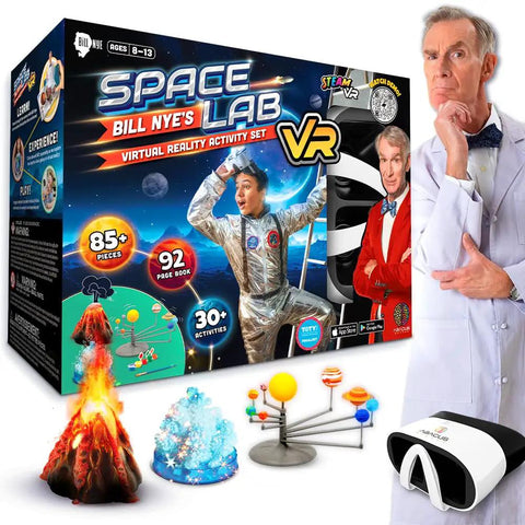 Immersive VR Space Lab Science Kit For Kids Aged 8 To 12 Realistic STEM Adventure With 92 Page Interactive Guide And 128 Experiments box with VR headset