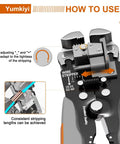 Image showing Self Adjusting Wire Stripper Tool 3 In 1 Cutter Crimping Heavy Duty Automatic For AWG 24 10 with tension adjustment.