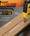 Ultimate 2-In-1 Cordless Brad Nailer And Stapler For Dewalt 20V Max Battery Powered Woodworking Tool with LED indicator.