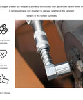 90 Degree Grease Coupler Adapter With Sleeve For Tight Spaces attached to machinery showing galvanized carbon steel finish