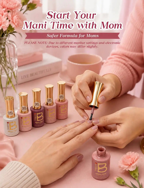 Soft Pink Purple Nude Cat Eye Gel Nail Polish Set With Five Colors HEMA Free And TPO Free Soak Off UV LED Kit application