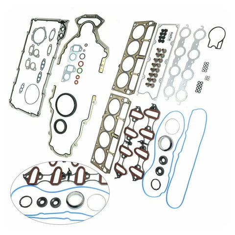 Complete Full Engine Gasket Set Kit Compatible With Gmc 1500 5.3L And 4.8L Engines 2002 To 2008 with various seals and gaskets