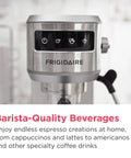 Straight Up Solid Steam Espresso Maker And Coffee Brewer With Handy Milk Frother And Cup Warmer 20 Bar Pressure Build panel close-up with controls