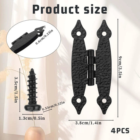 4 Pack Matte Black Antique Iron Decorative Hinges Vintage H Shape Butterfly Cabinet Hardware Sturdy Door Mounts Foolproof Swap Solid As A Rock Build Quick Hookups Legit Vintage Flair Upgrade Fast