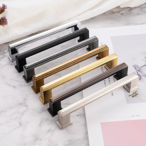 Various colored cabinet pulls including 10 Pack 3 Inch Hole Center Matte Black Cabinet Pulls And Handles For Cabinets Drawers Dressers