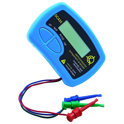 Upgraded Automatic Semiconductor Tester Compatible With Dca55 Analyzer, portable device with leads for quick electronic testing.