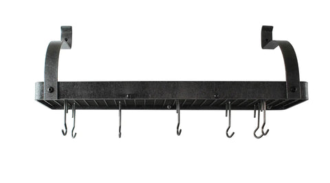 Wall Mounted Bookshelf Rack With Curved Arm In Hammered Steel 24 Inches Handcrafted In The Usa Pro Grade Heavy Duty Commercial Shelf