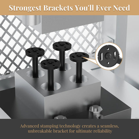 Heavy Duty Invisible Floating Wall Shelf Brackets Eight Inch Black Metal Shelf Supports in manufacturing process
